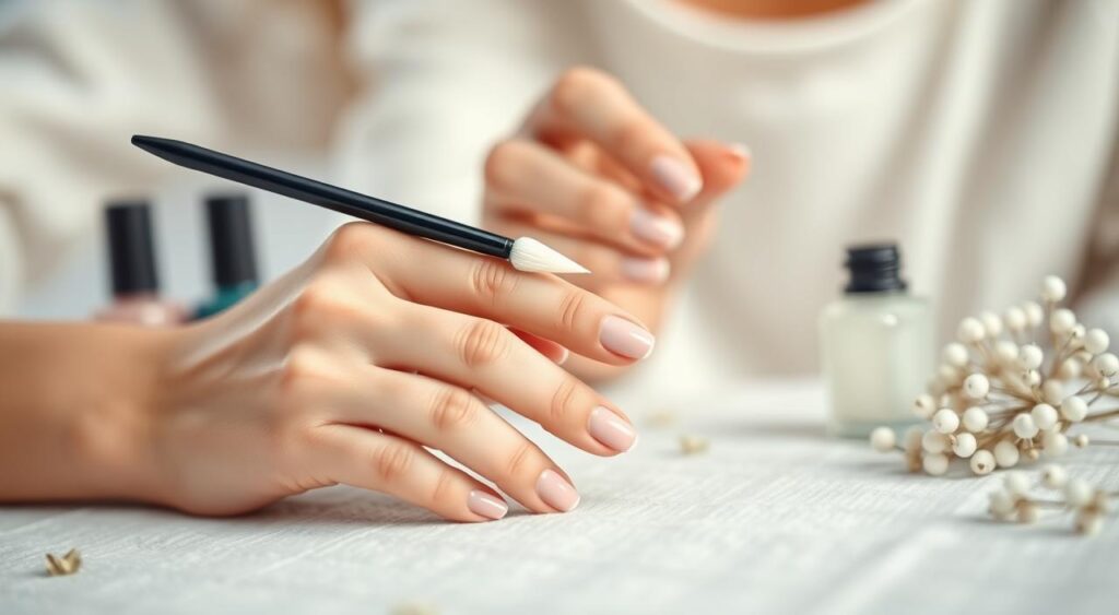 aplicação de fortalecedor de unhas