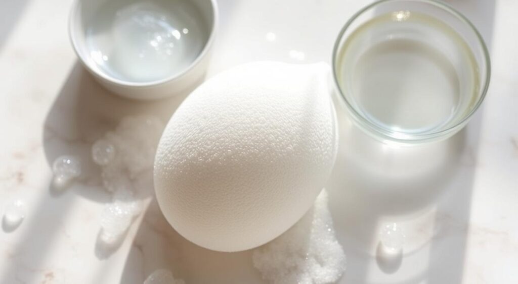 esponja de maquiagem limpa