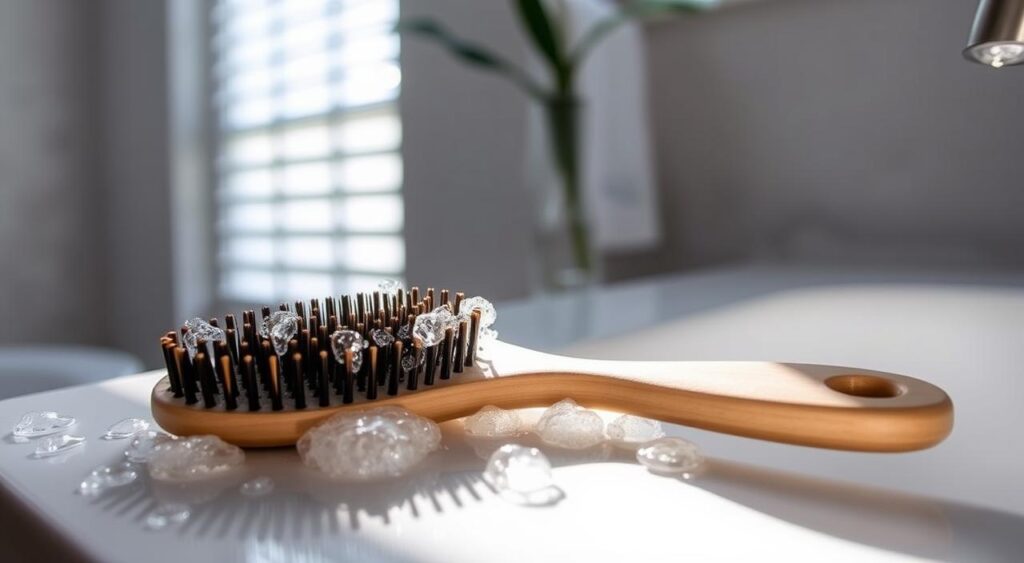 limpeza de escova de cabelo