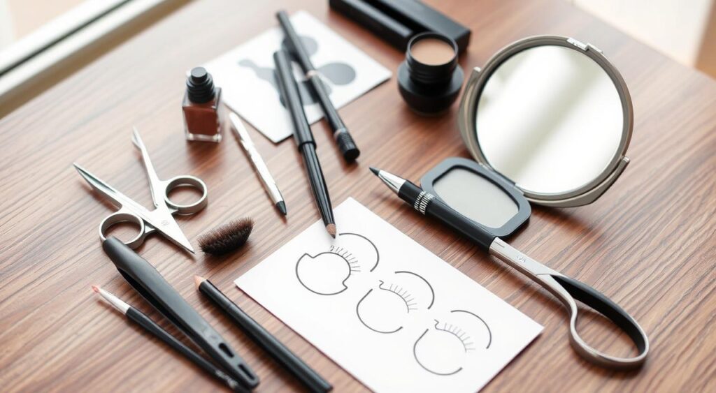 materiais necessários para o curso de design de sobrancelha