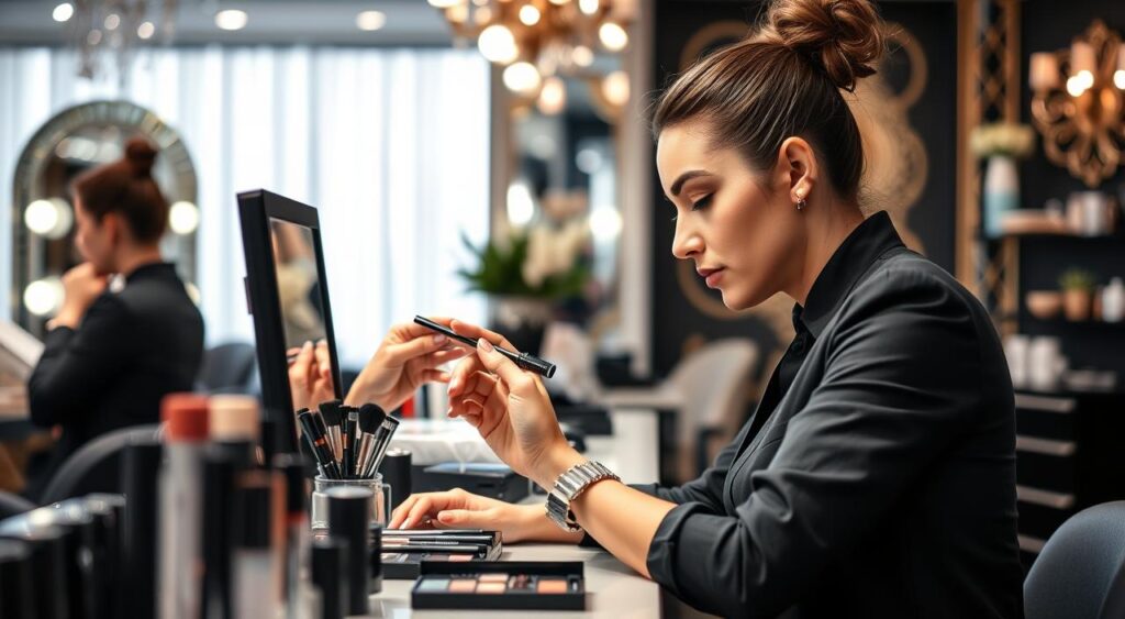 profissional de design de sobrancelha