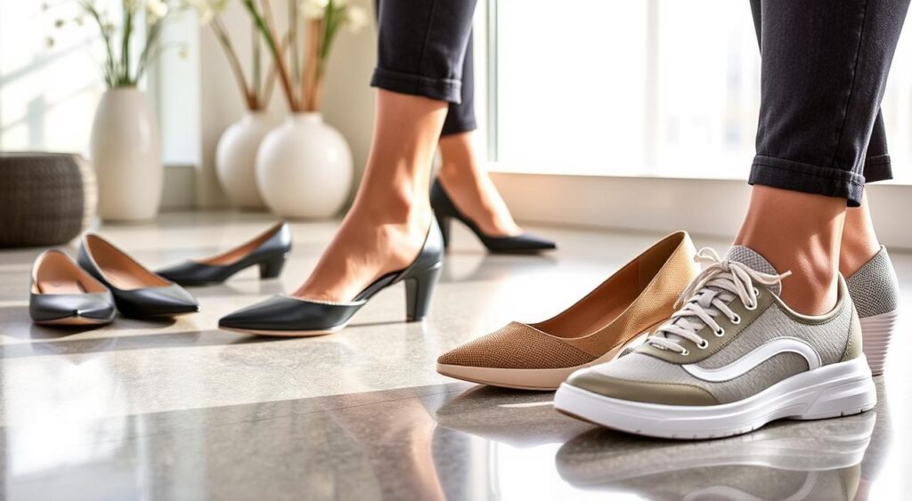 sapatos femininos para trabalho em pé