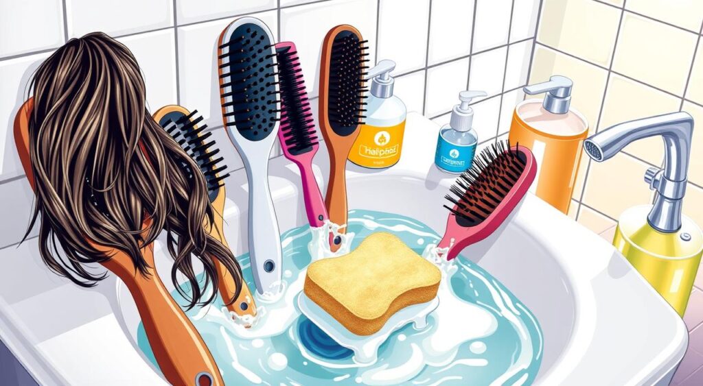 truques para manter escova de cabelo limpa