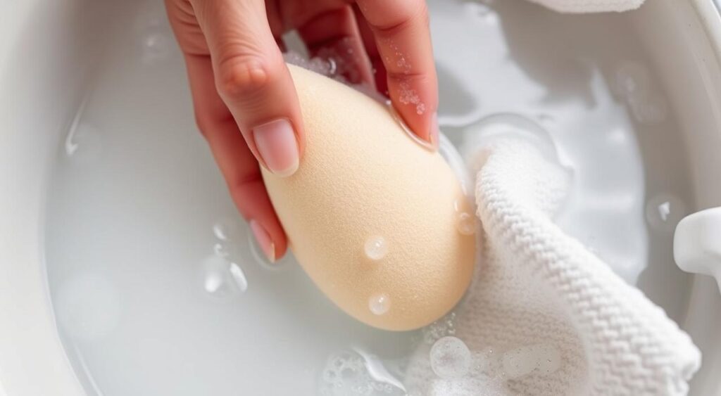 tutorial limpar esponjinha maquiagem