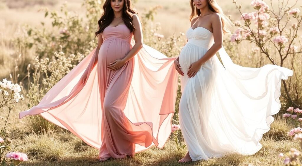 vestidos longos para gestantes