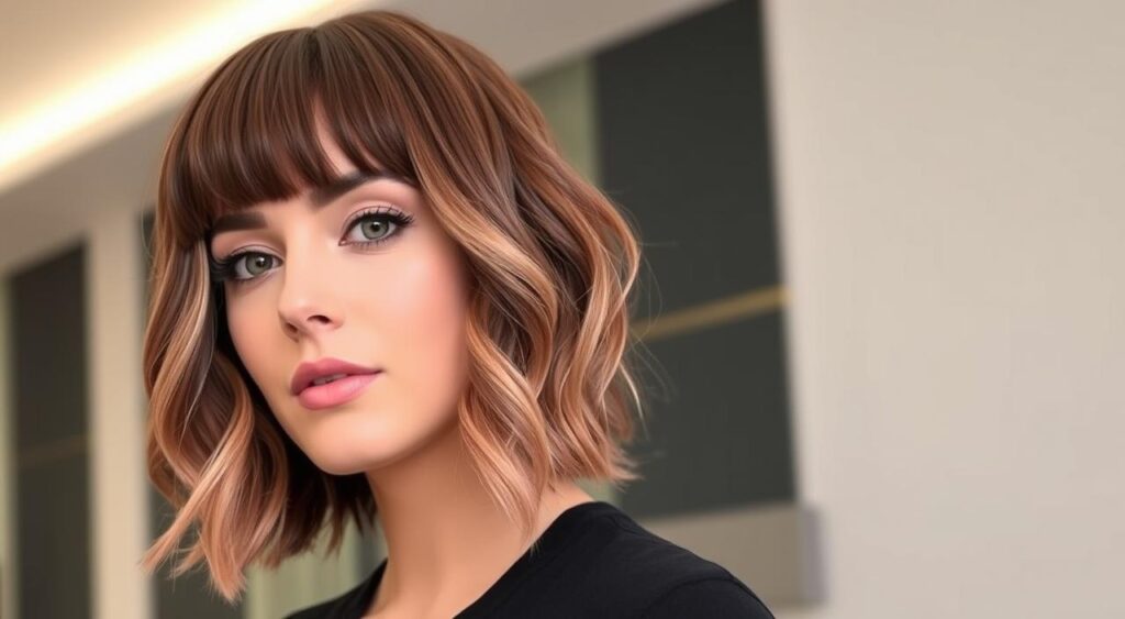 corte de cabelo curto com franja