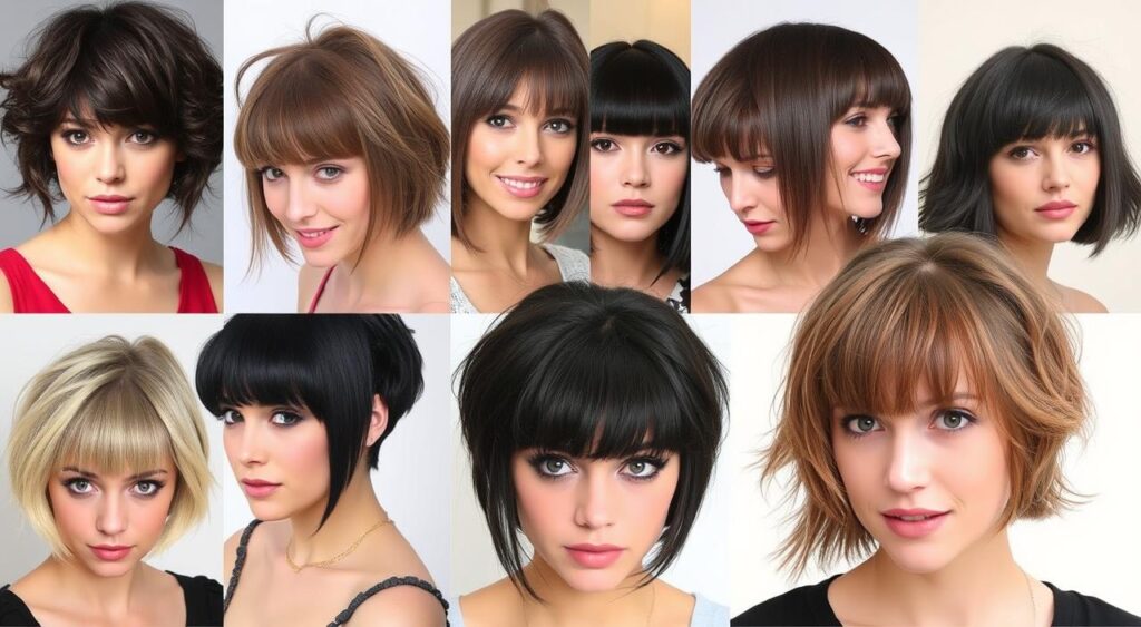 fotos de cabelo curto com franja