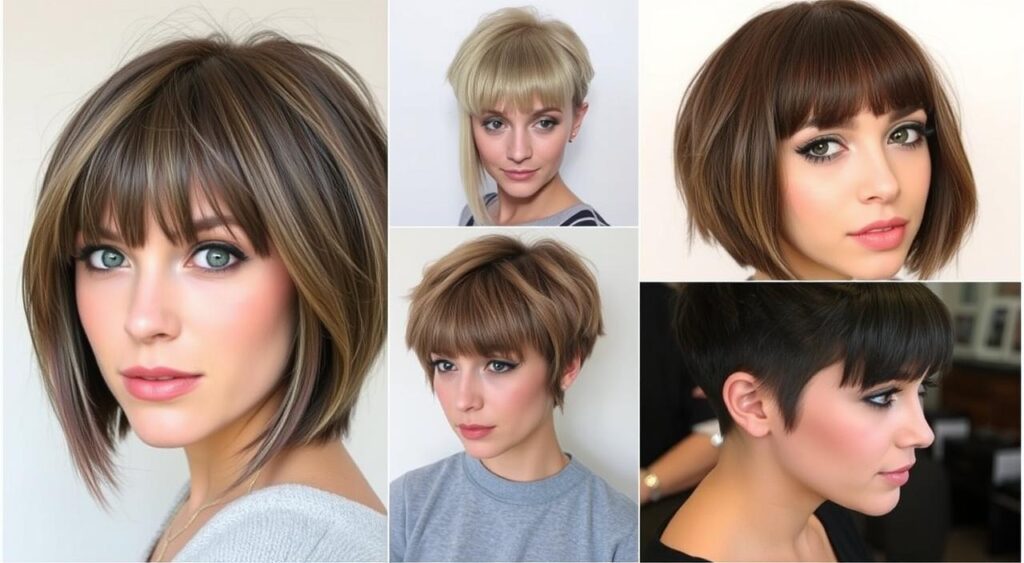 fotos de cabelo curto com franja
