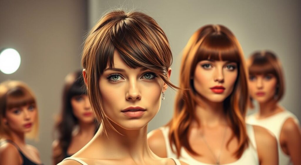 franjas para diferentes comprimentos de cabelo