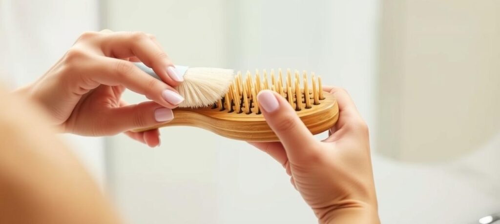 limpeza de escova de cabelo