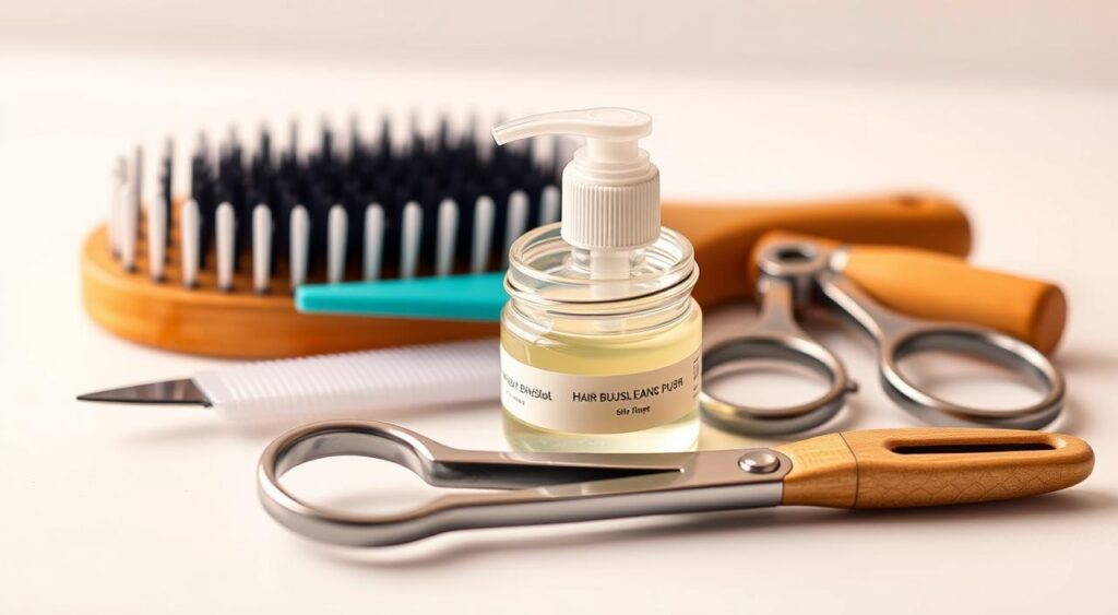 limpeza de escova de cabelo