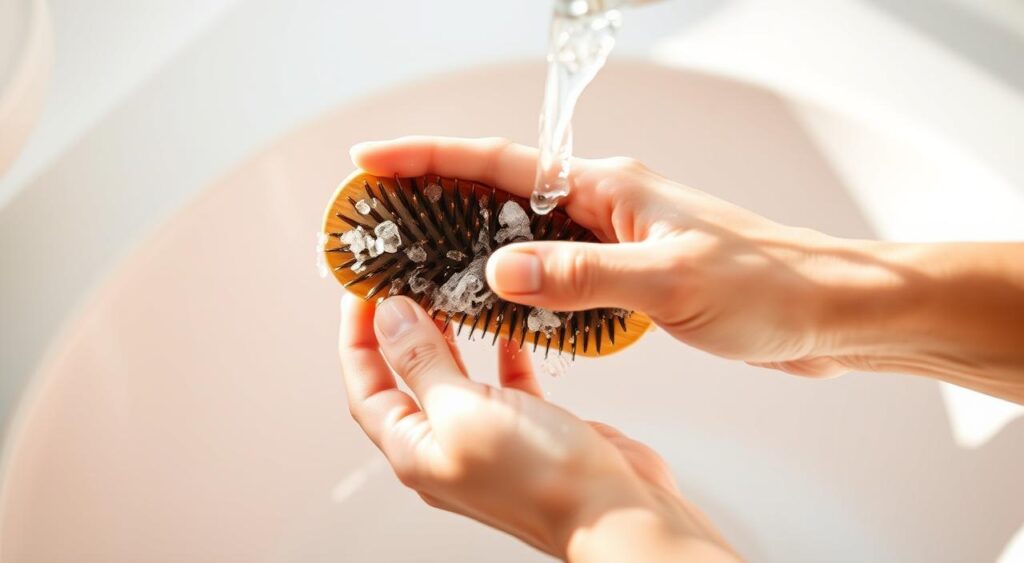 limpeza de escova de cabelo