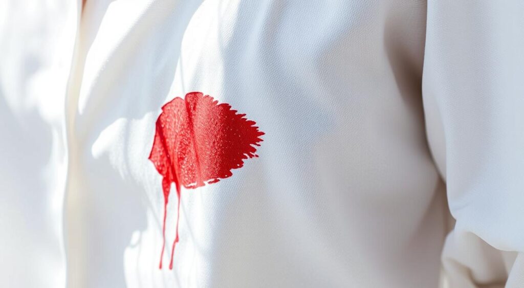 mancha de maquiagem na roupa