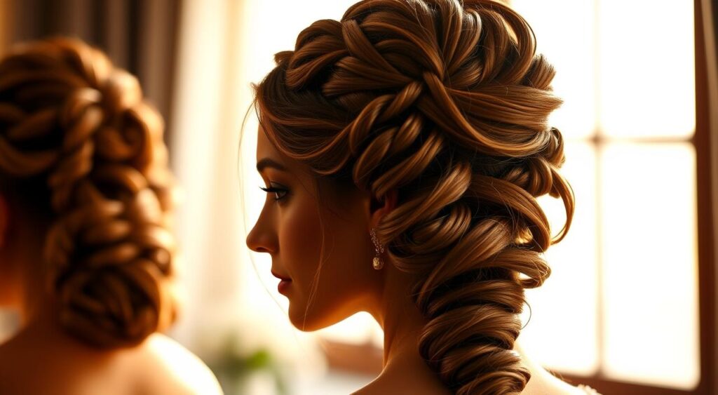 penteados elaborados para ocasiões especiais