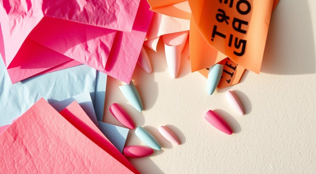 unhas de papel decoradas